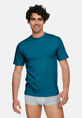 Koszulka męska T-SHIRT krótki rękaw T-Line 19407 95x niebieski ciemny