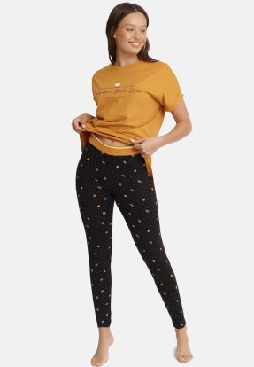 Piżama damska krótki rękaw dł spodnie GRIND 2 40933-18 żółty